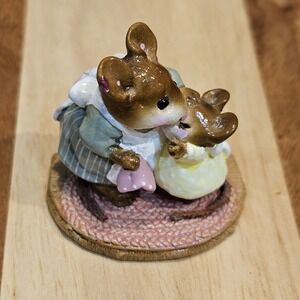 Wee Forest Folk M-149 Don't Cry Retired Signed AP, No WFF Box 1987 Green/Yellow